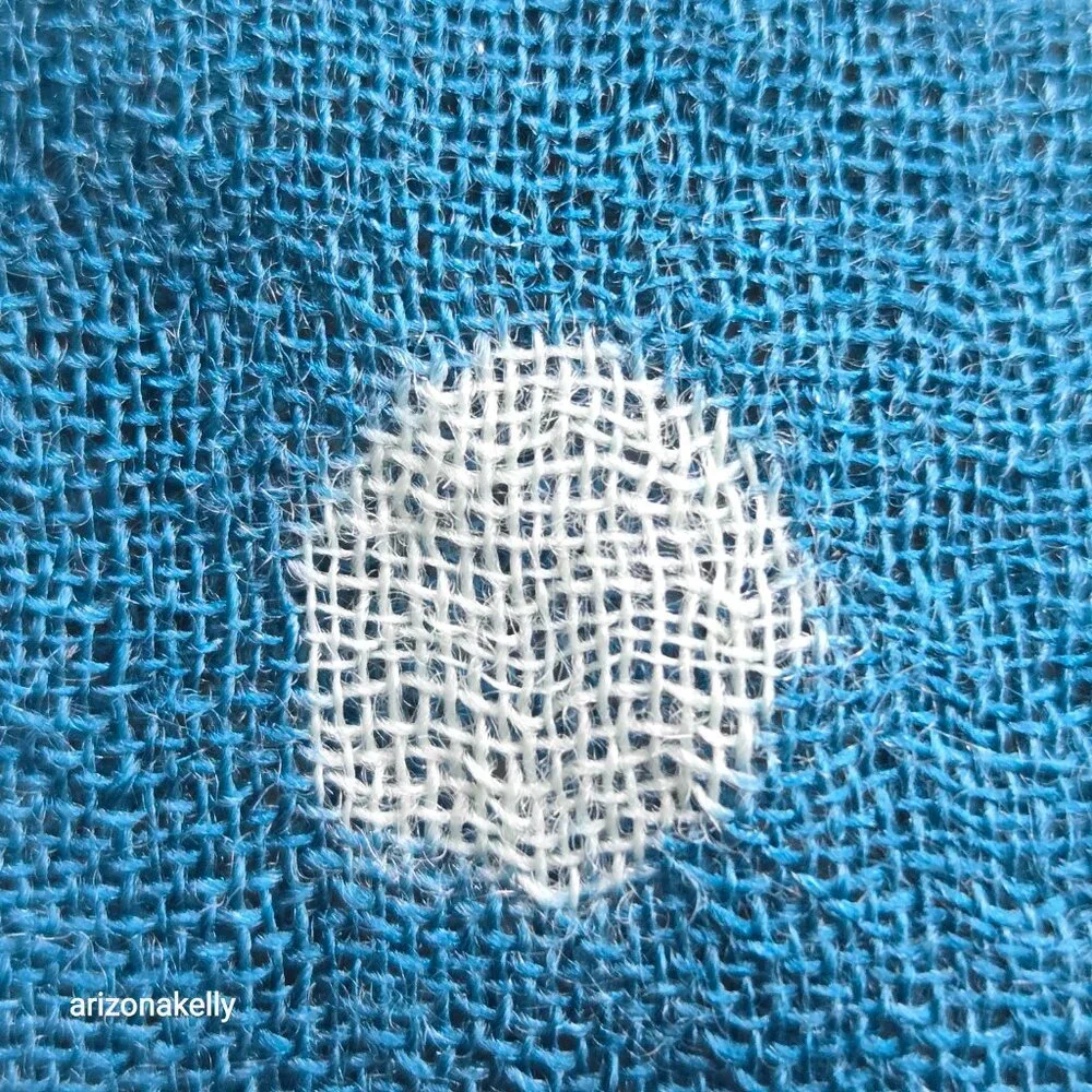 Wool/Silk Lightweight Polka Dot Scarf Blue - Picture 10 of 10